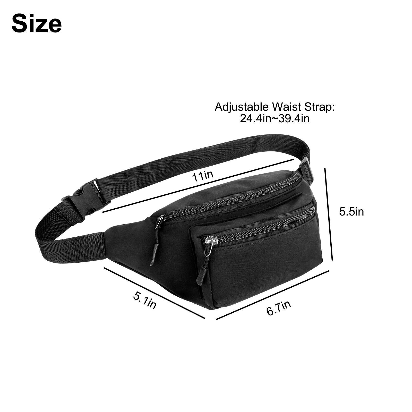 Men Women Fanny Pack Belt Waist Bag Crossbody Chest Sling Shoulder Wallet Sports