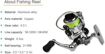 Fishing Rod Reel Combo Mini Pen Fishing Pole Kit Telescopic Fishing Rod Spinning Reel Combo Kit
