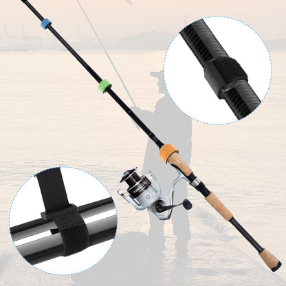 20Pcs Fishing Rod Belt Stretchy Straps & Tackle Ties, Elastic Fishing Rod Holder