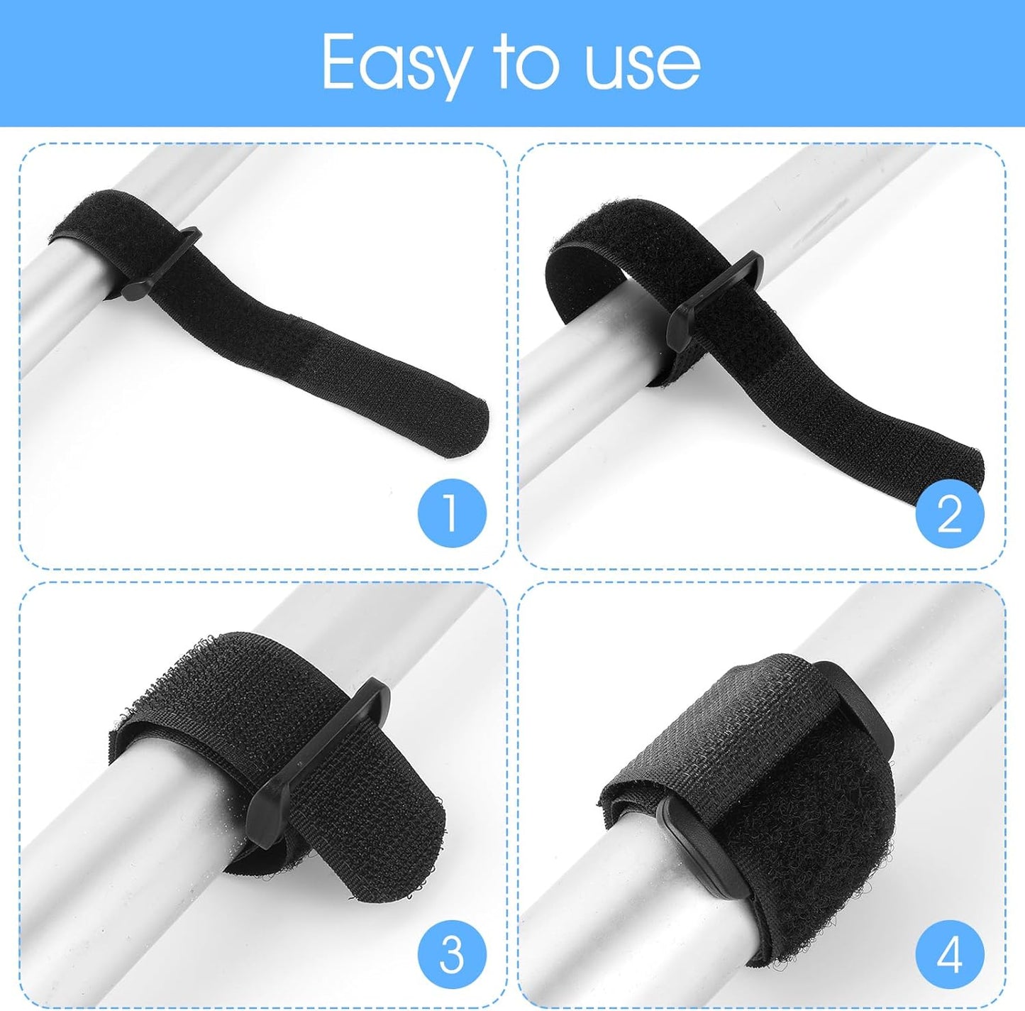 20Pcs Fishing Rod Belt Stretchy Straps & Tackle Ties, Elastic Fishing Rod Holder