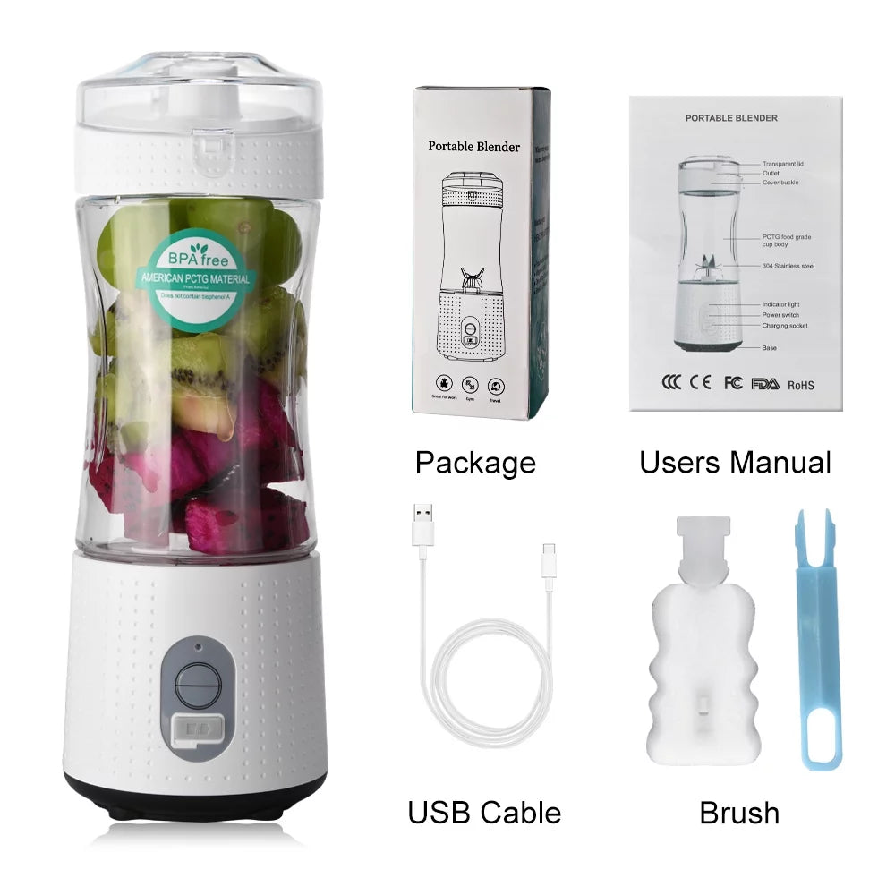 Portable Blender Shakes and Smoothies, Personal Juicer Mini Blender, 380Ml/13Oz Cup