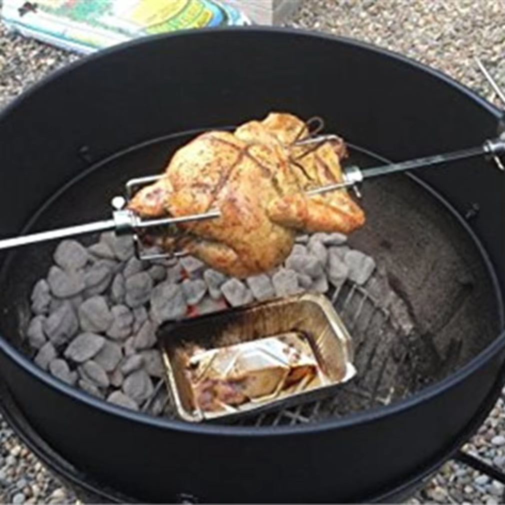 Portable BBQ Rotisserie Forks Stainless Steel Spit BBQ Forks Charcoal Chicken Grill Roast Meat BBQ Fork Tool