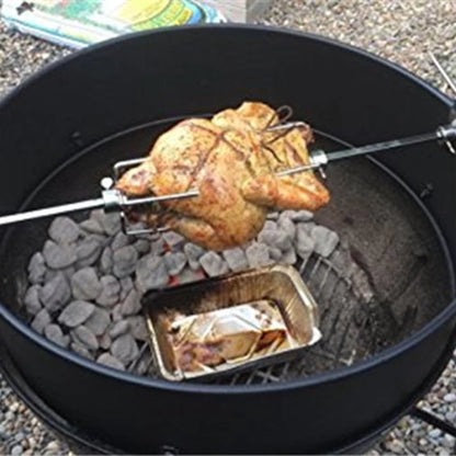 Portable BBQ Rotisserie Forks Stainless Steel Spit BBQ Forks Charcoal Chicken Grill Roast Meat BBQ Fork Tool